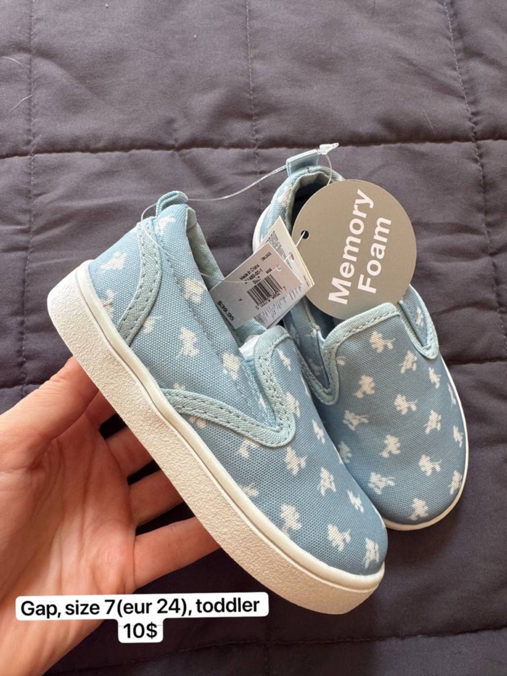 Gap Toddler Slip-On Memory Foam Sneakers - Light Blue